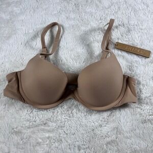 SKIMS Women's Fits Everybody T-Shirt Bra Clay Tan Underwire 32A BR-TPU-0022 NWT